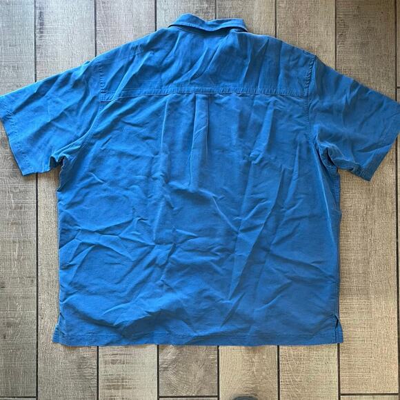 REI Co-op Vintage Blue Button-Up Shirt XXL Modal Rayon Blend Outdoor Casual - Picture 2 of 9